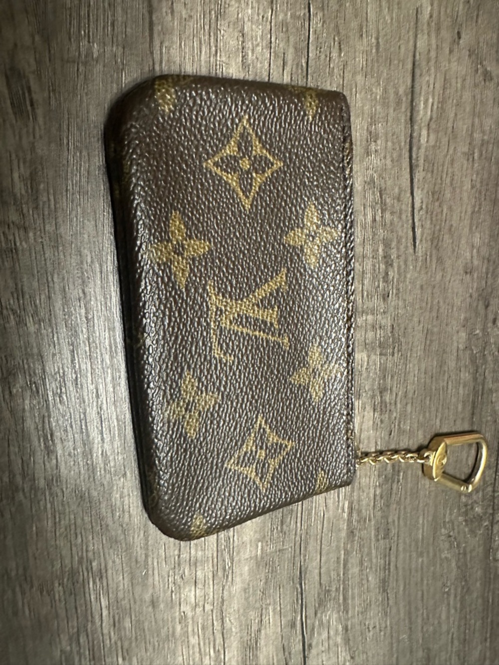 Louis Vuitton Monogram Zip Key Case - Brown & Gold